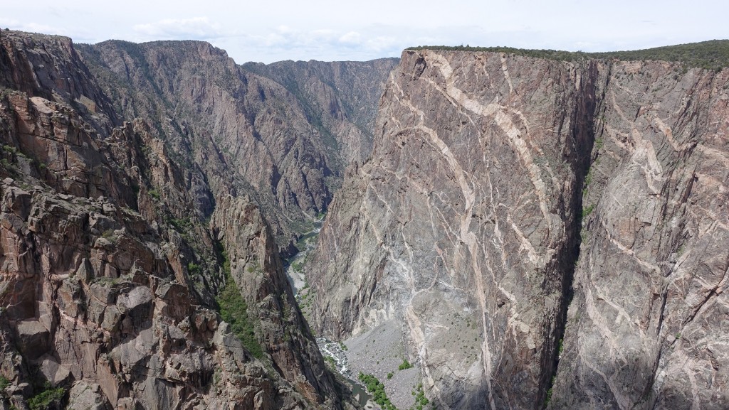Painted Wall shows the structure of layers of rock nicely. This is also another nice view of the canyon.